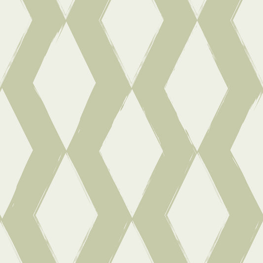 Sage Brushstroke Diamantgitter Tapet