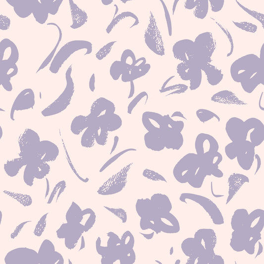 Lavendel Malet Blomstret Blomster Tapet⁠