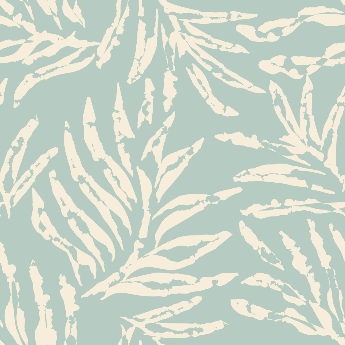 Sage og krem Palm Frond Impression tapet⁠ in your room — zoomed