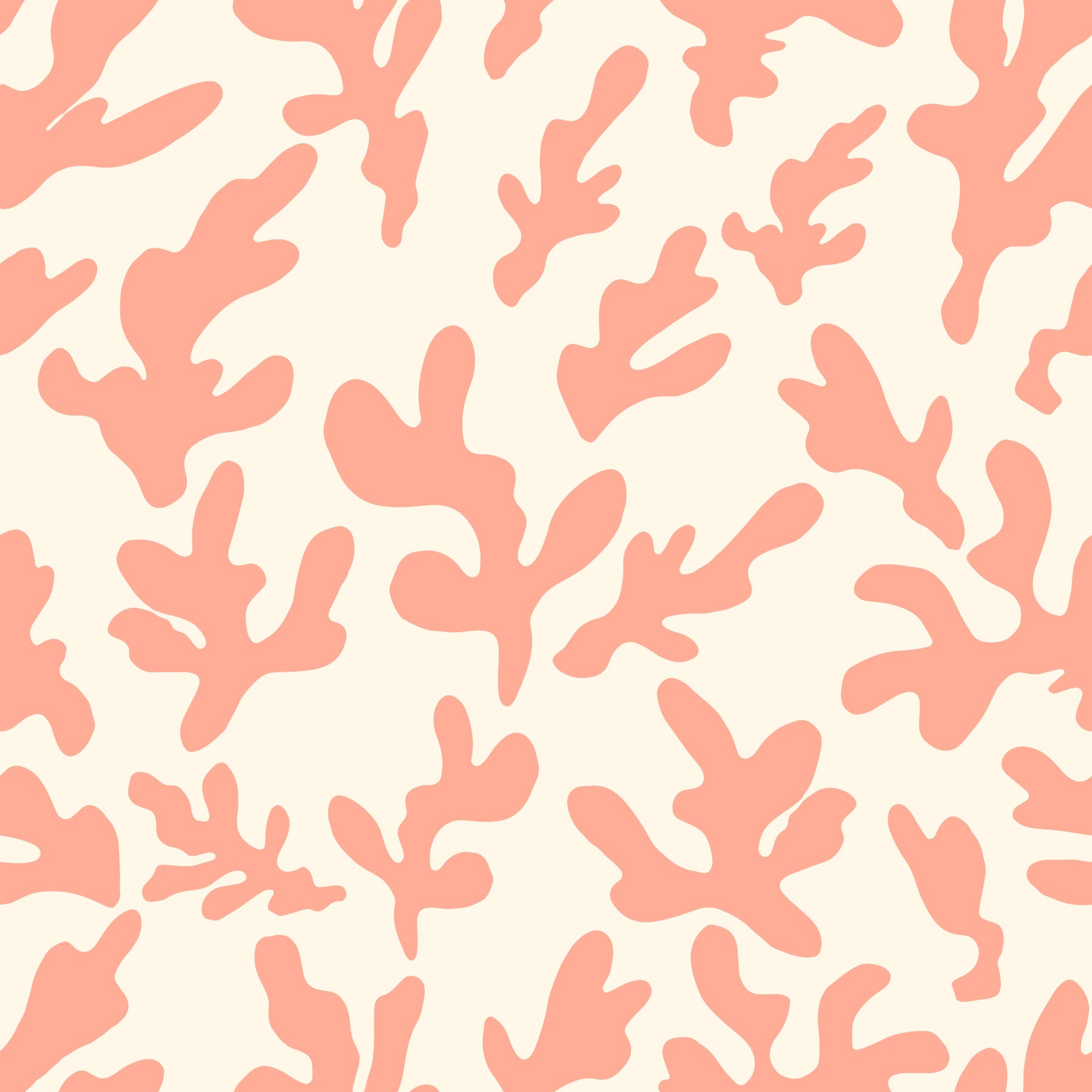 Organische Blush-Korallen-Motiv-Tapete