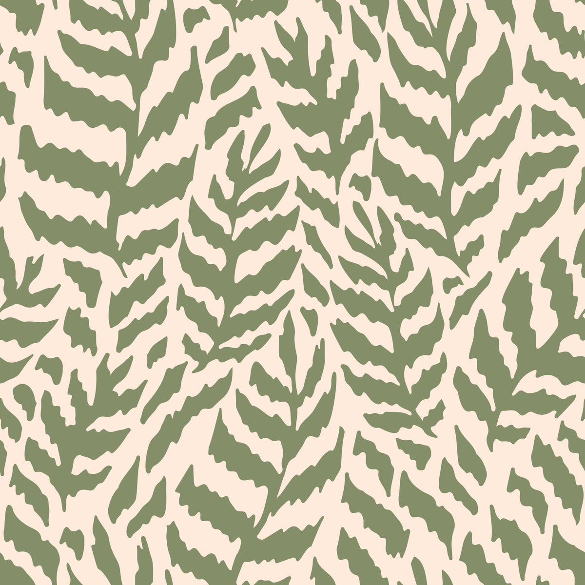 Papel de Parede Trilha de Samambaia Botânica Sage in your room — zoomed
