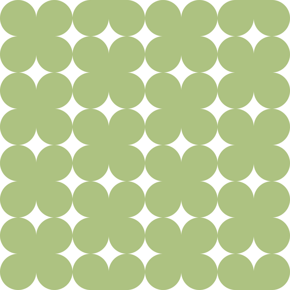 Sage geometrisk kløvermønster tapet in your room — zoomed