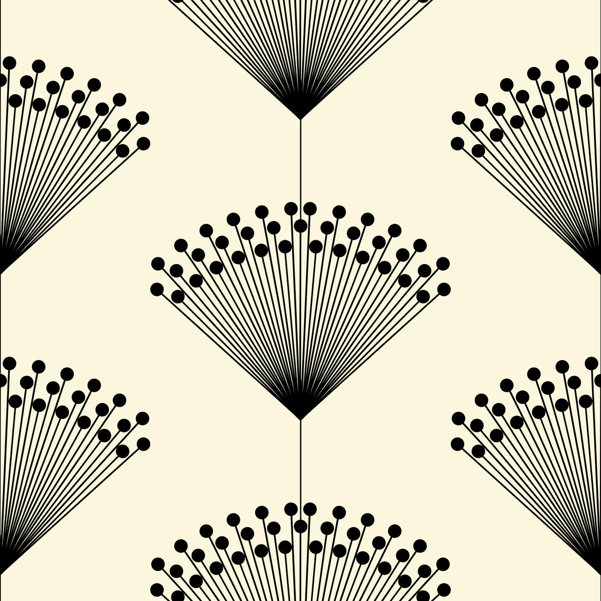Minimalistisch Fanburst Geometrisch Behang in your room — zoomed