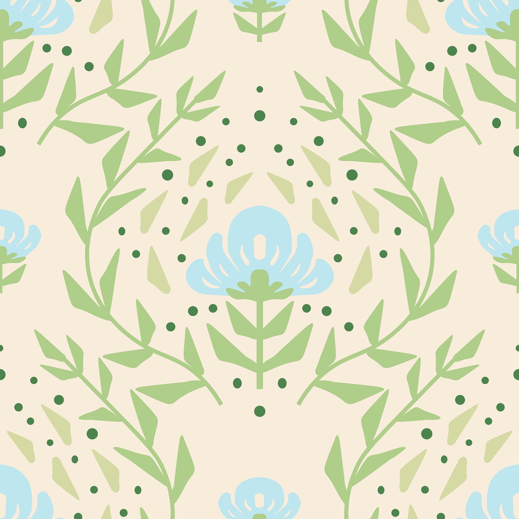 Nordic Bloom botanisk tryk tapet