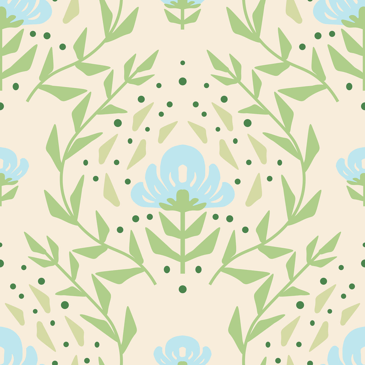 Papel tapiz con estampado botánico Nordic Bloom in your room — zoomed