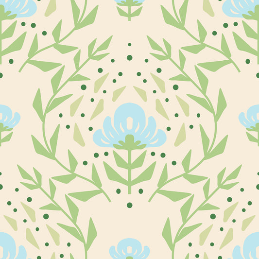 Nordic Bloom botaniskt mönstrad tapet