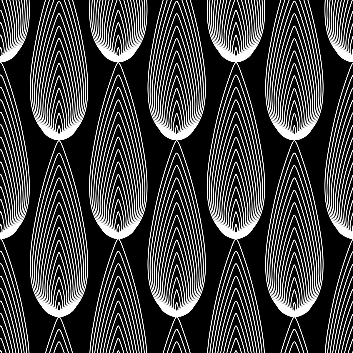 Minimalist Teardrop Linear Pattern Wallpaper⁠ in your room