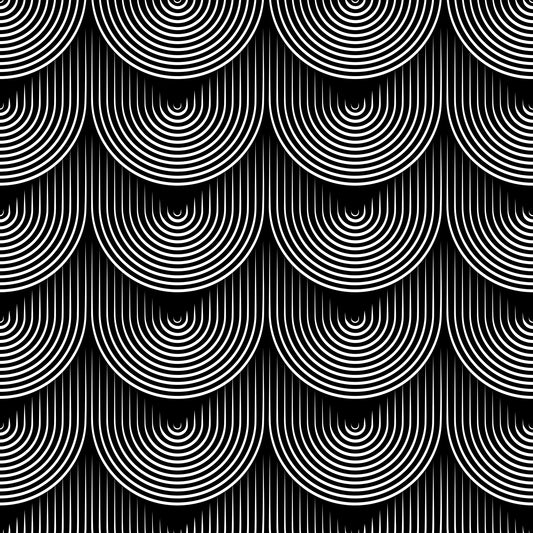 Tapeten mit monochromem geometrischem Bogenmuster