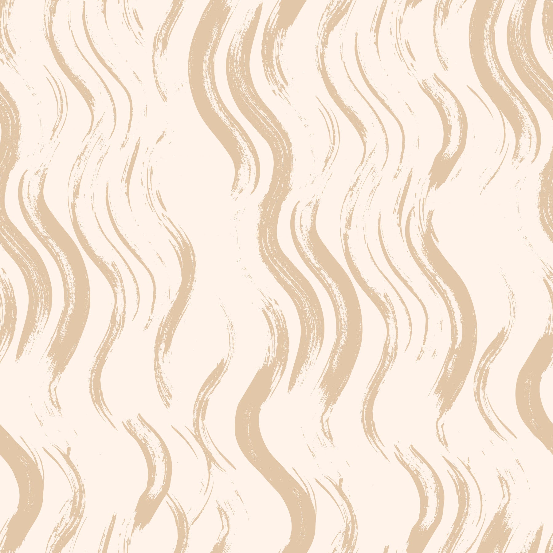 Carta da parati con pennellate ondulate color crema⁠