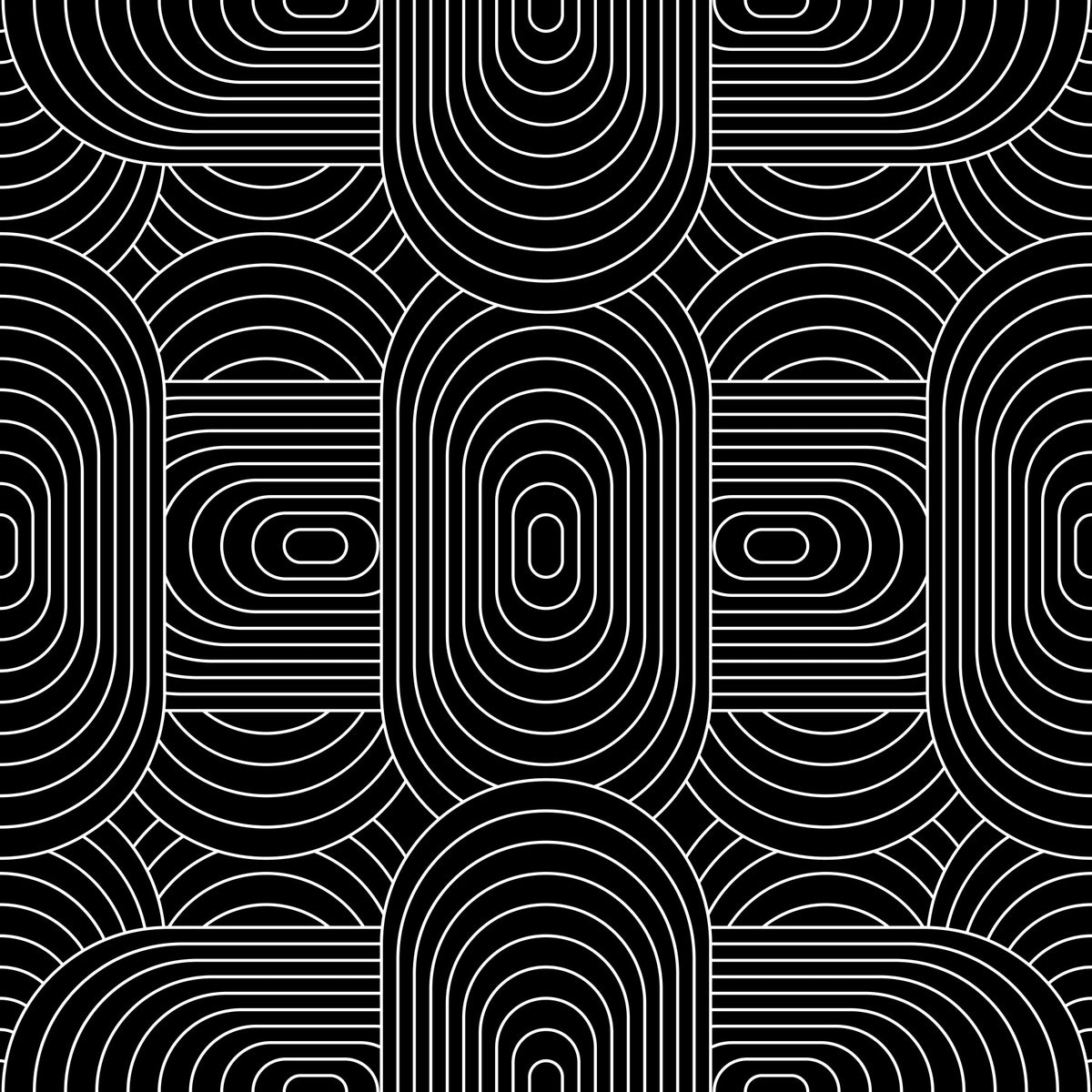 Carta da parati con motivo ad arco lineare minimalista in your room