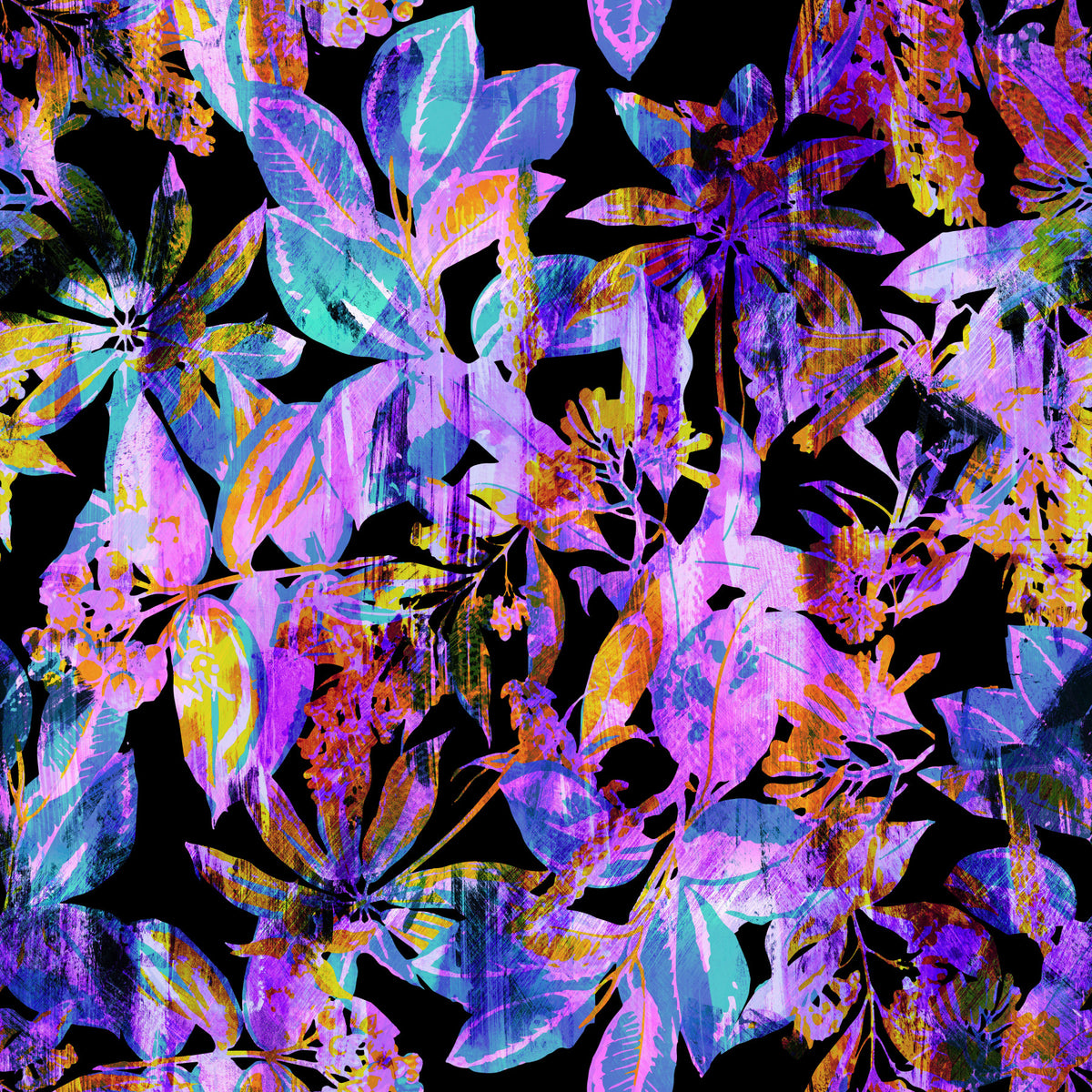 Vibrant Neon Tropical Foliage Wallpaper⁠ in your room — zoomed