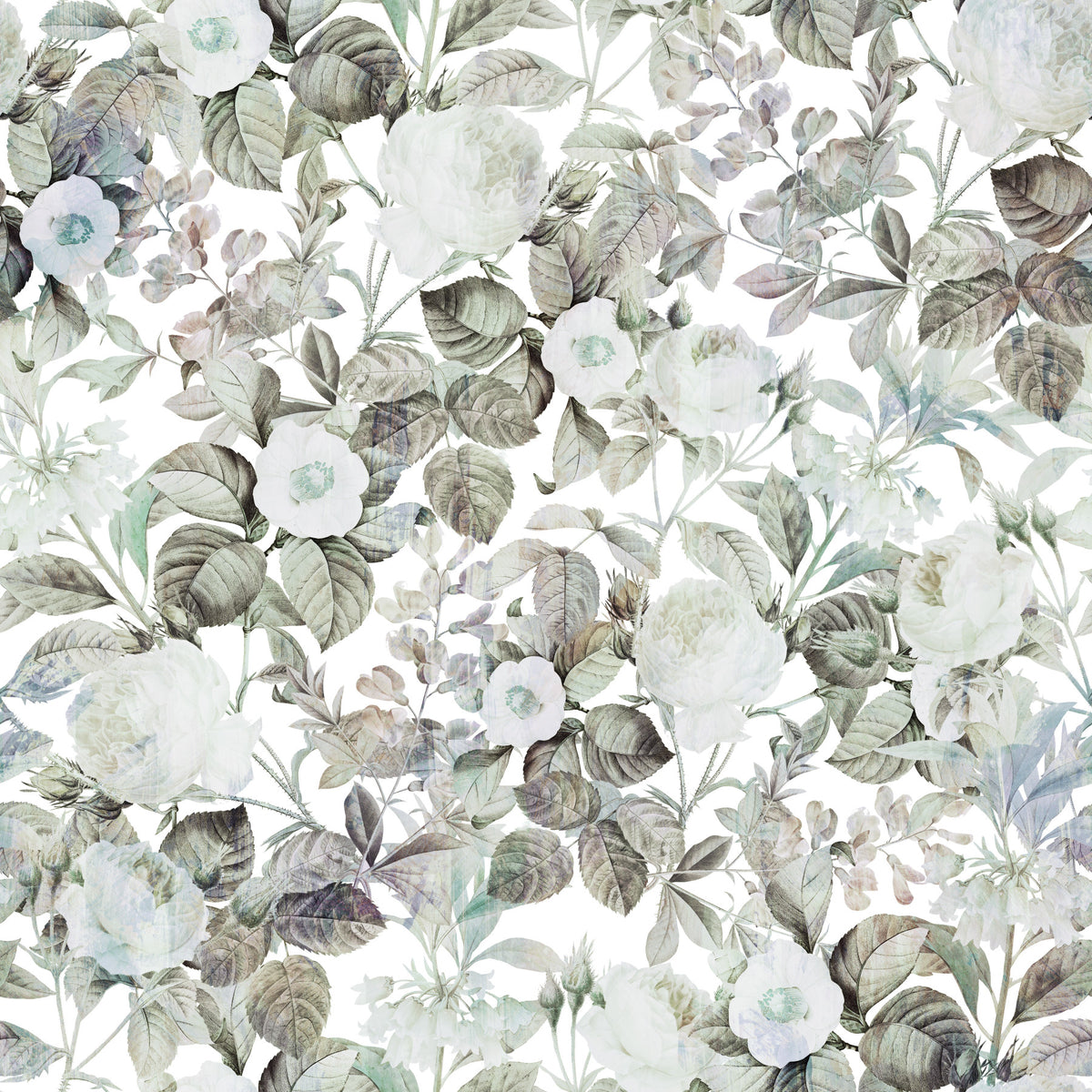 Vintage Botanical Rose Garden Wallpaper⁠ in your room