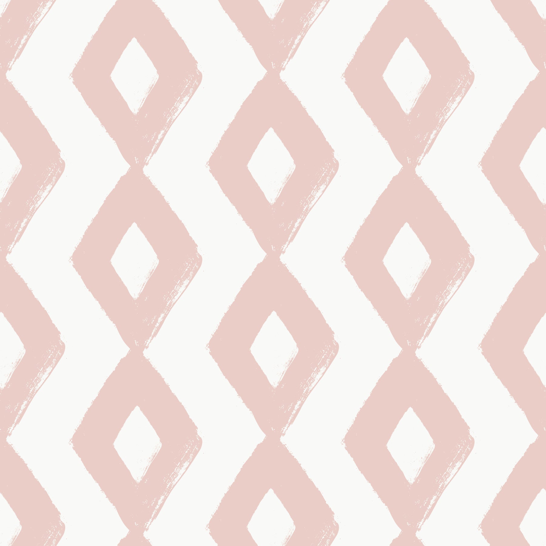 Soft Blush käsinmaalattu timanttigeometrinen tapetti