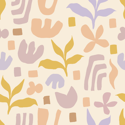 Abstrakte organiske former inspireret af Matisse tapet⁠