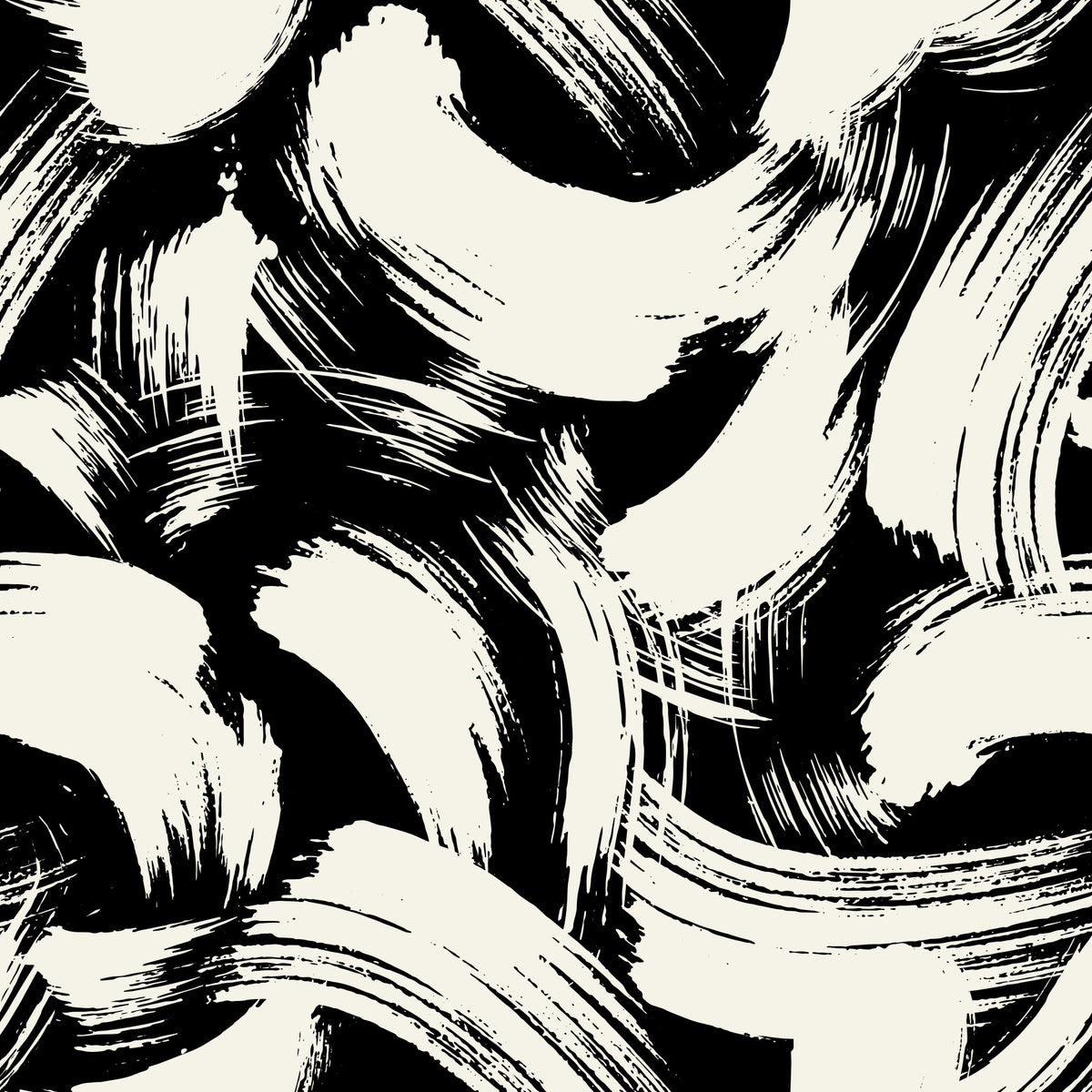 Monochrome Swirl Brushstrokes Wallpaper⁠ in your room