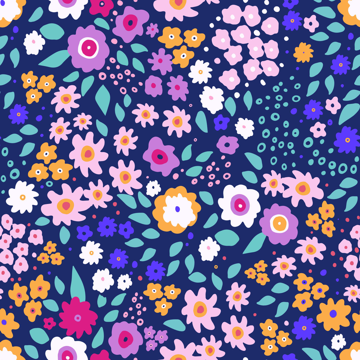 Midnight Meadow Botanical Wallpaper⁠ in your room — zoomed