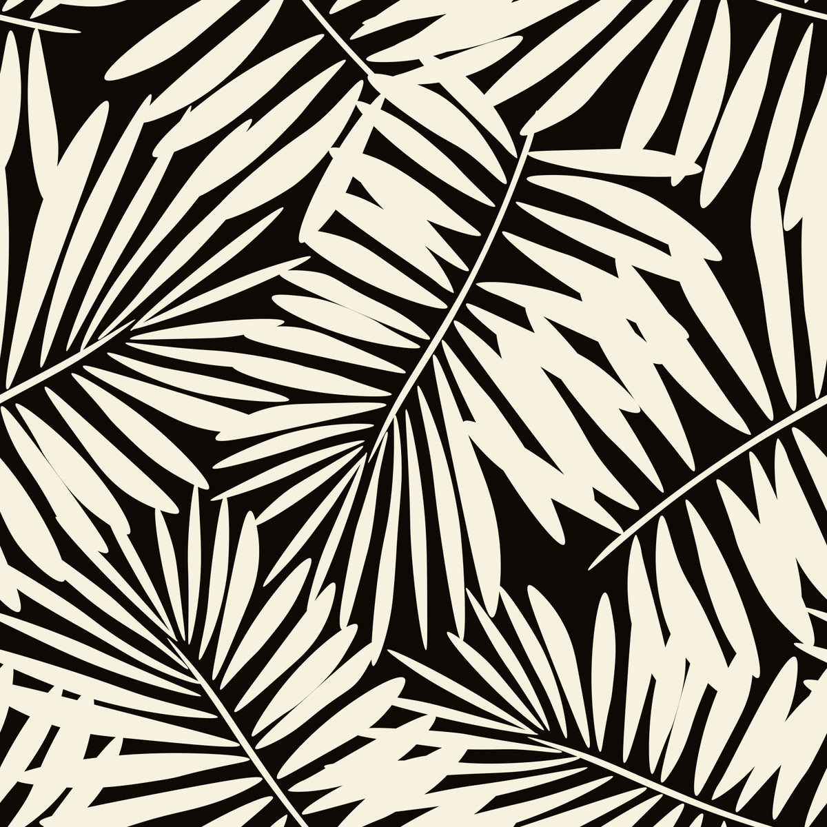 Carta da parati monocromatica minimalista con foglia di palma in your room — zoomed