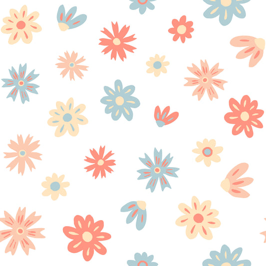 Glædesfuld Blomsterhave Illustration Tapet