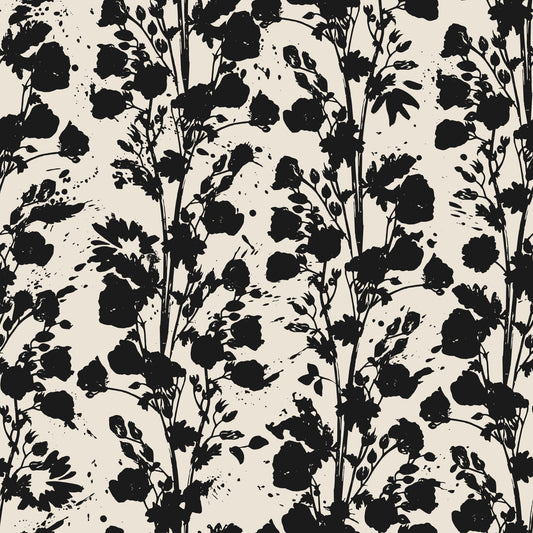 Ink Blossom Silhuet Tapet