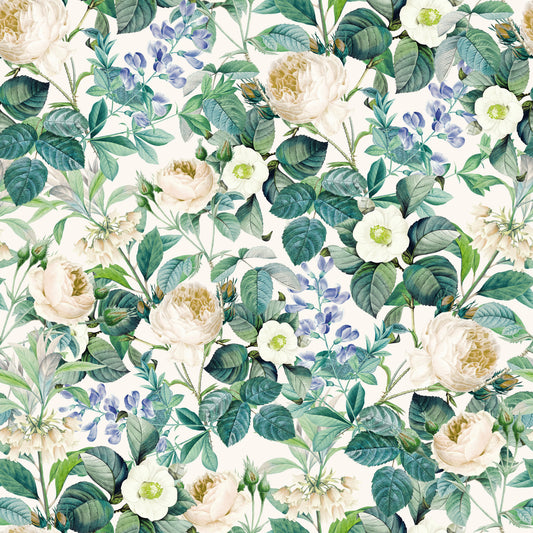 Papier peint botanique vintage Jardin anglais Flora