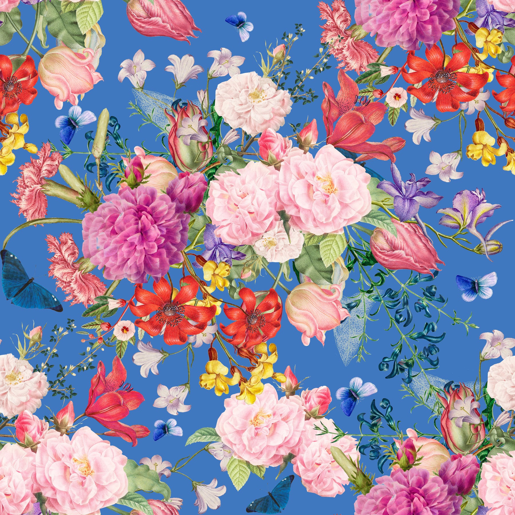 Vintage Botanische Bloemen Symfonie Behang⁠