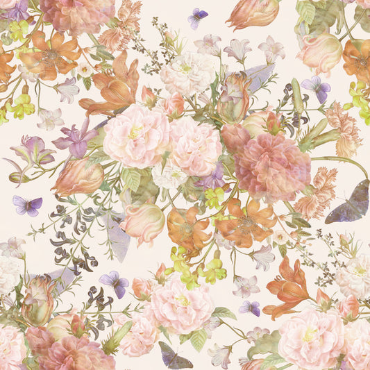Dæmpet Eng Botanisk Illustration Tapet⁠