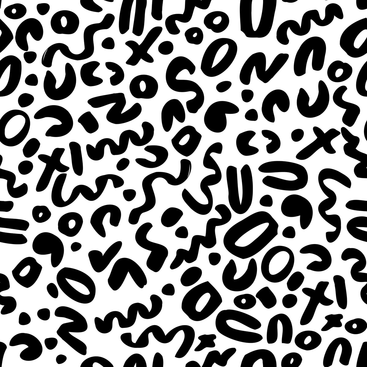 Tapeten mit monochromen Kritzel-Abstract-Formen in your room — zoomed