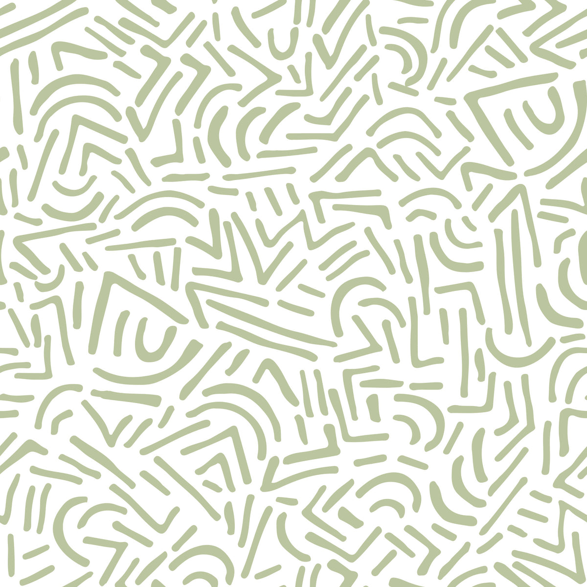 Sage Organic Rhythmic Sketch Tapete⁠