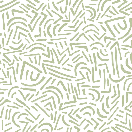 Papel de Parede Sage Organic Rhythmic Sketch