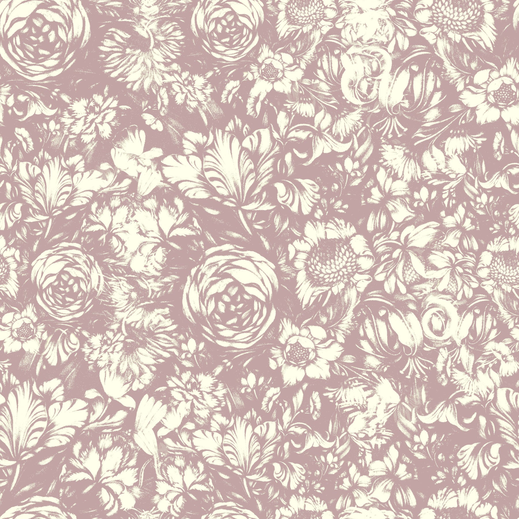 Muted Mauve Botanical Illustration Wallpaper⁠