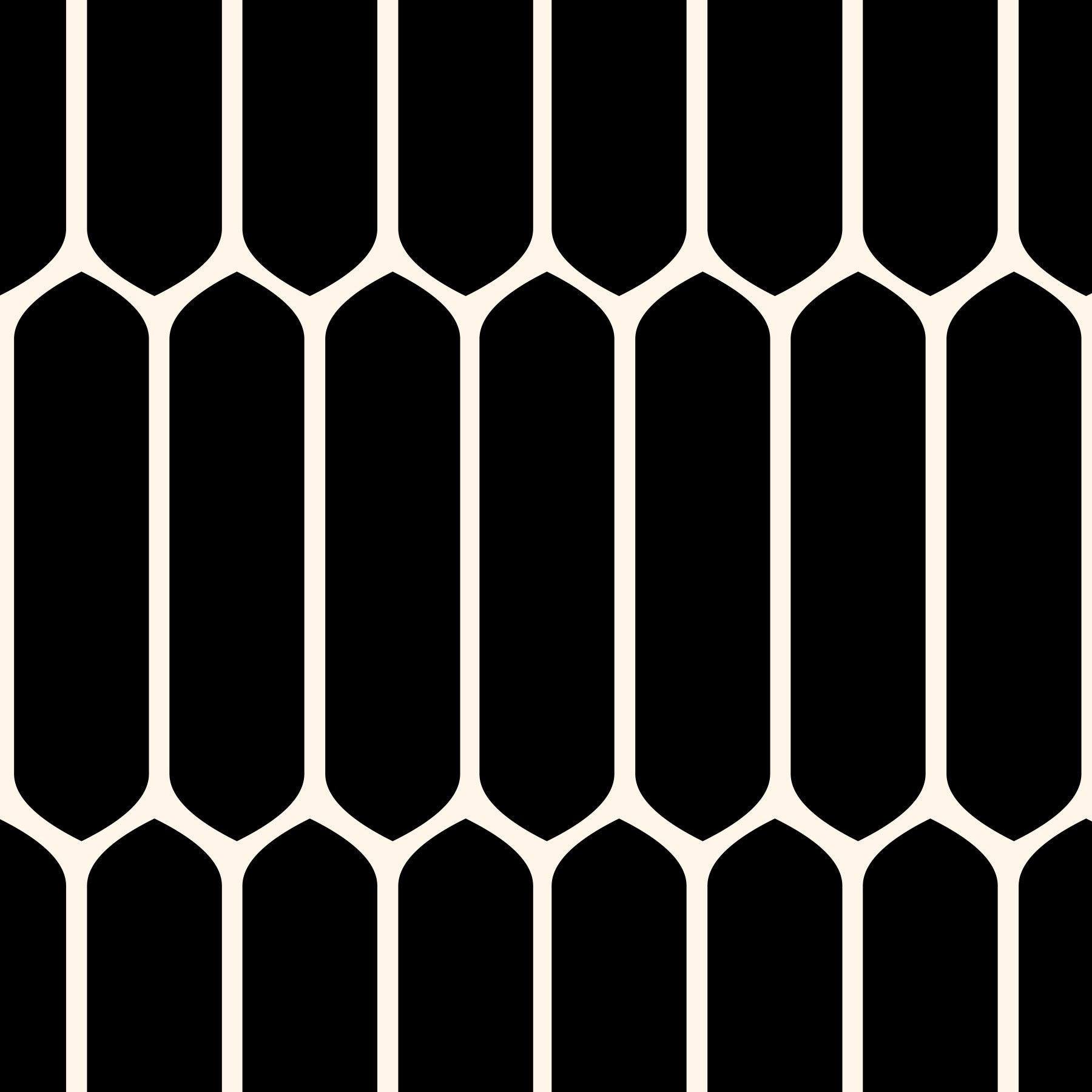Tapet med monokromt geometrisk mønster af aflange sekskanter