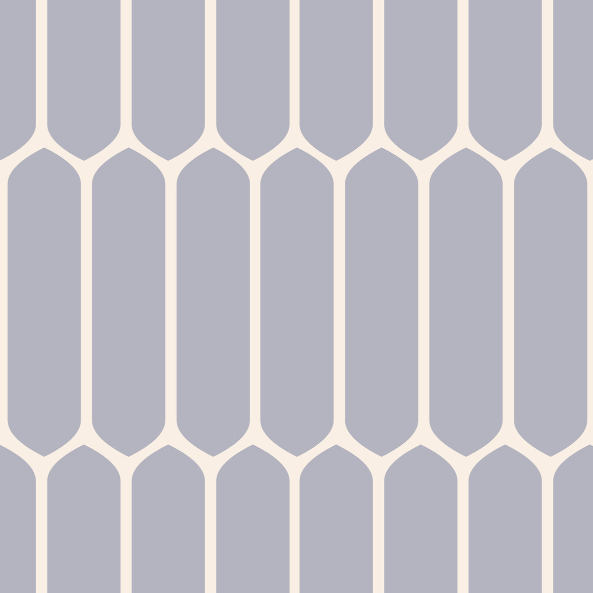 Tapete mit geometrischen Bögen in sanftem Grau