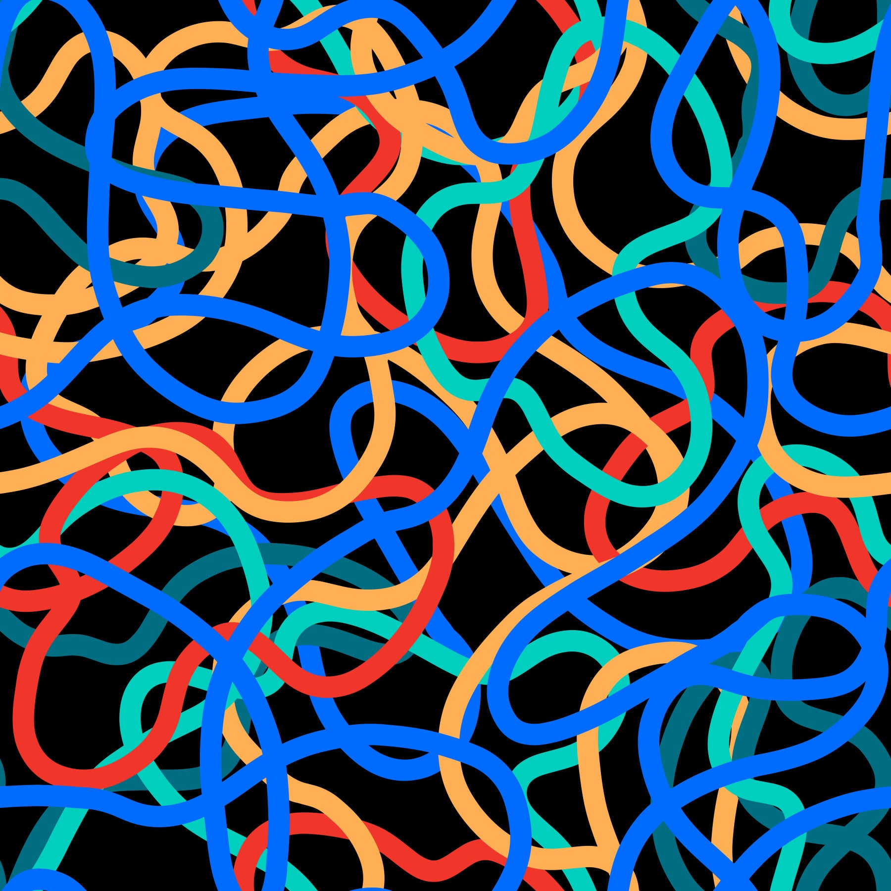 Interwoven Retro Curves Wallpaper⁠