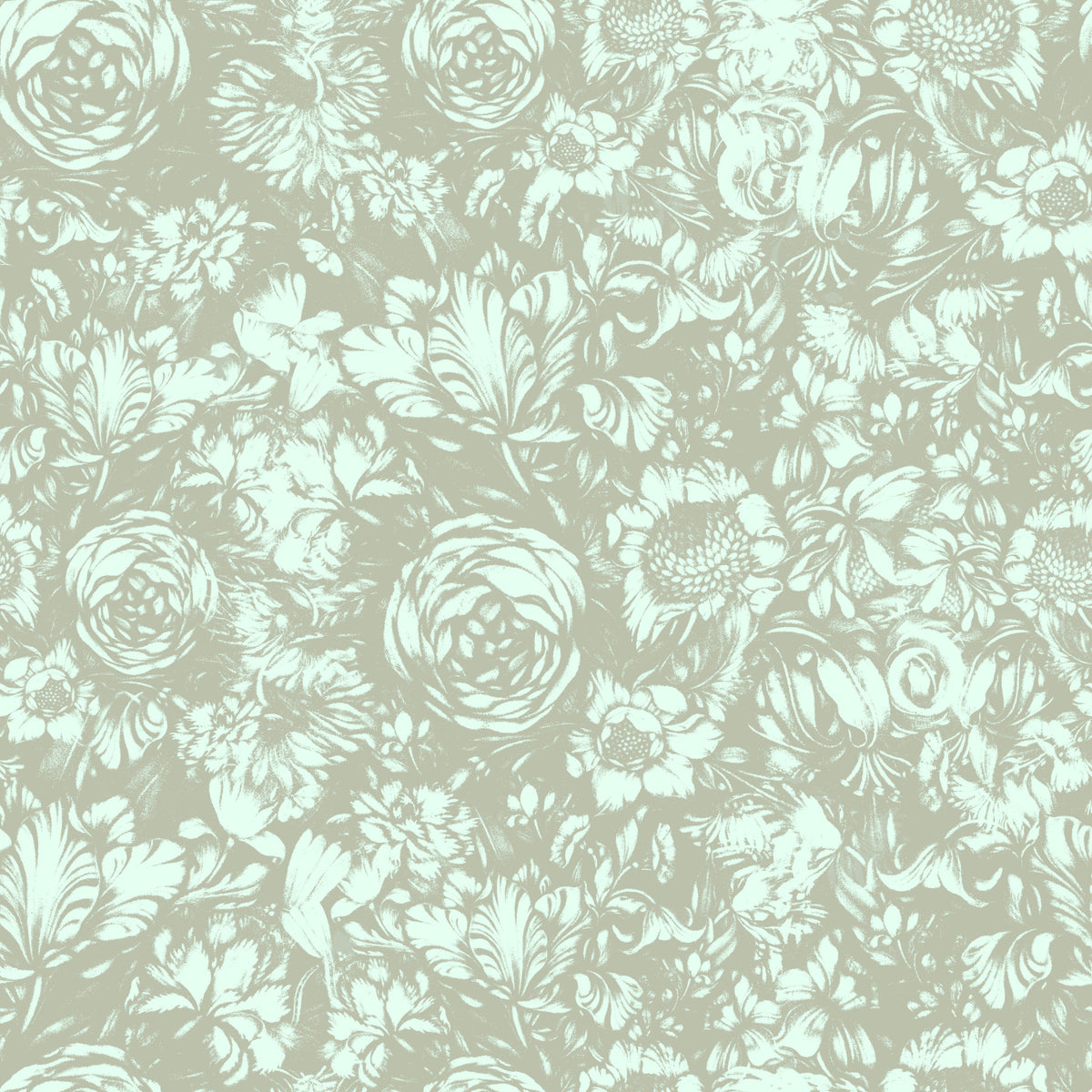 Tapetenmotiv mit floraler Linienzeichnung im Heritage-Stil in your room