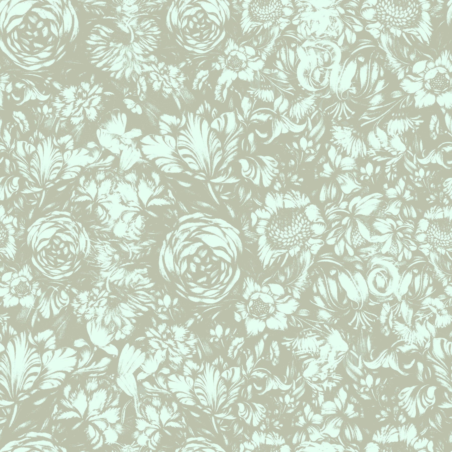 Tapetenmotiv mit floraler Linienzeichnung im Heritage-Stil