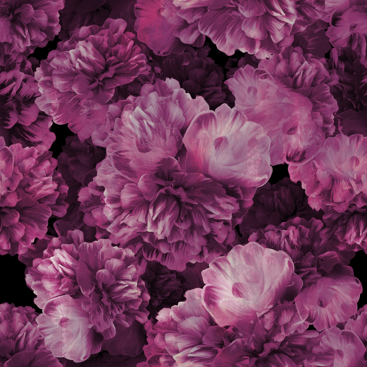 Papel de parede botânico escuro Velvet Petal in your room — zoomed