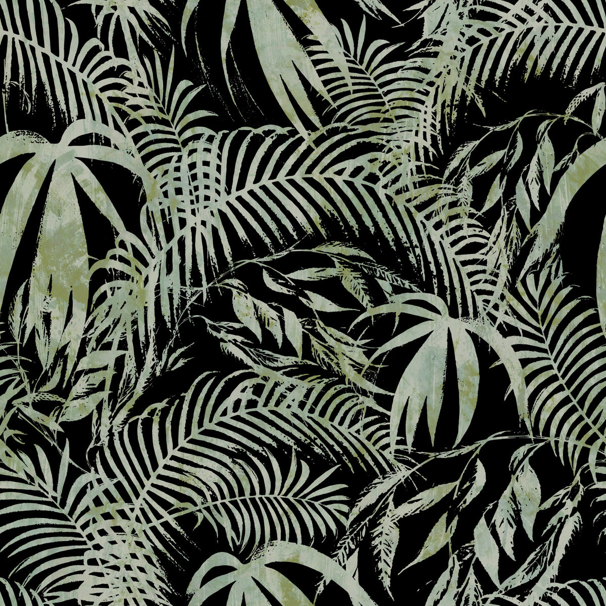 Carta da parati artistica con pennellate di giungla lussureggiante in your room — zoomed