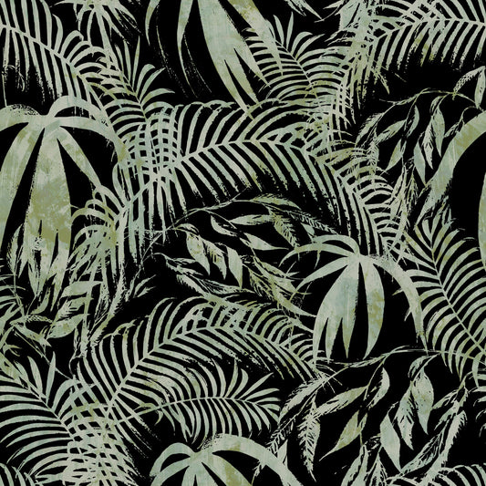 Verdant Jungle Brushstroke Art Wallpaper⁠