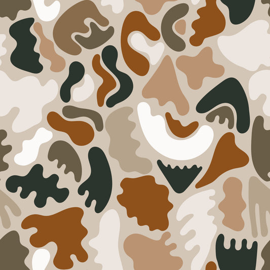 Abstract Organic Earthy Shapes Wall Mural