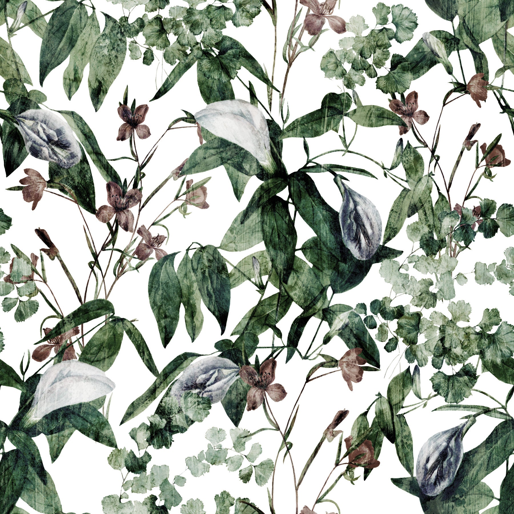Ruhige botanische Blättertapete