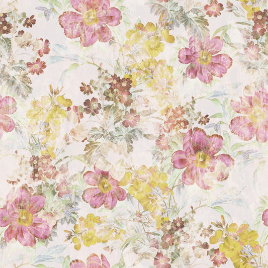 Vintage Pastel Floral Meadow Wallpaper⁠
