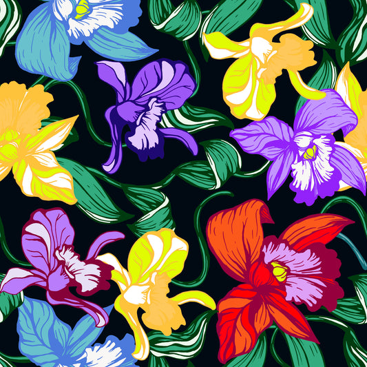 Vibrant Tropical Orchid Bloom Wallpaper⁠