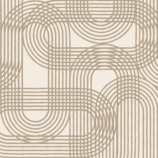 Abstract Organic Linear Grid Art Wall Mural