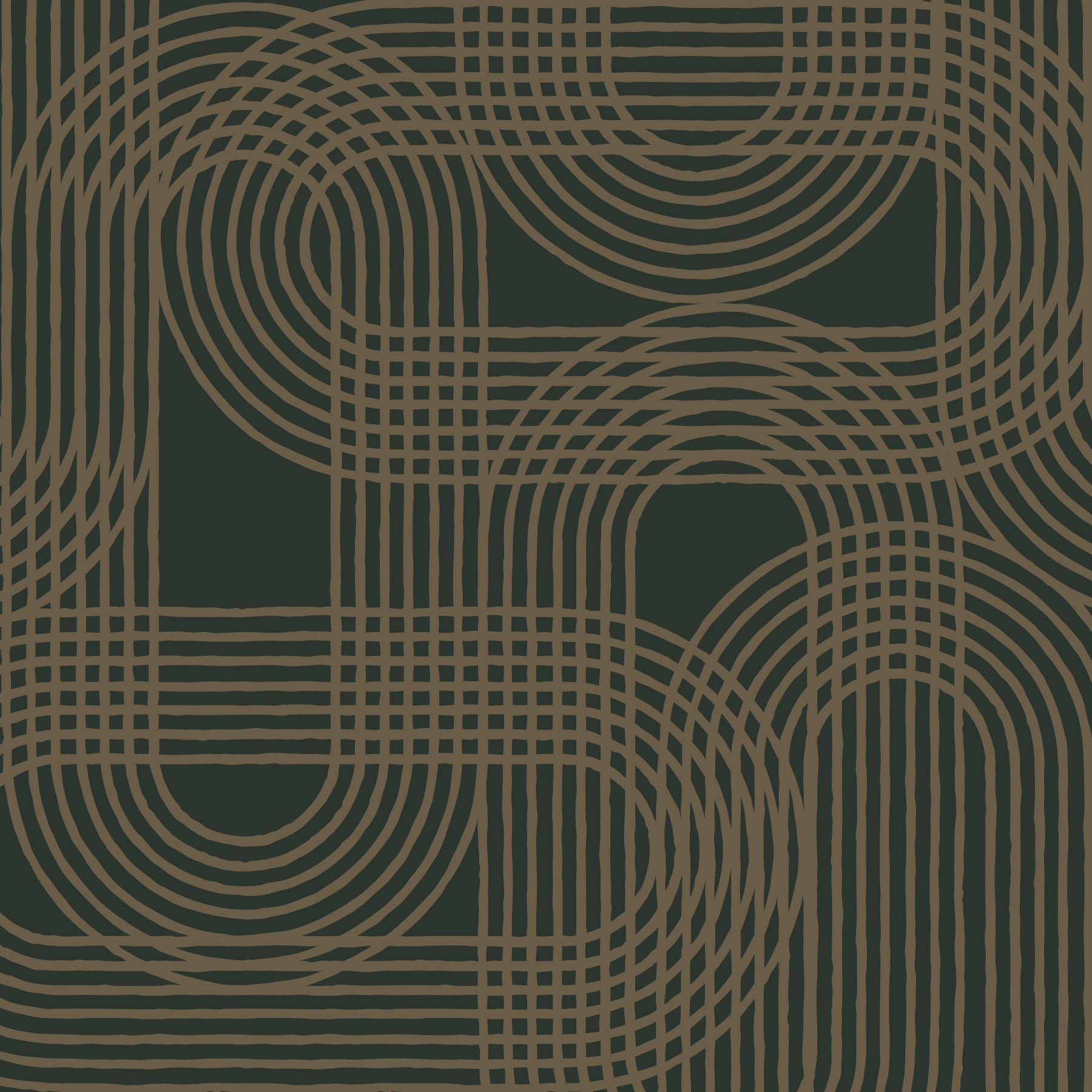 Minimalist Bronze Grid Wall Mural