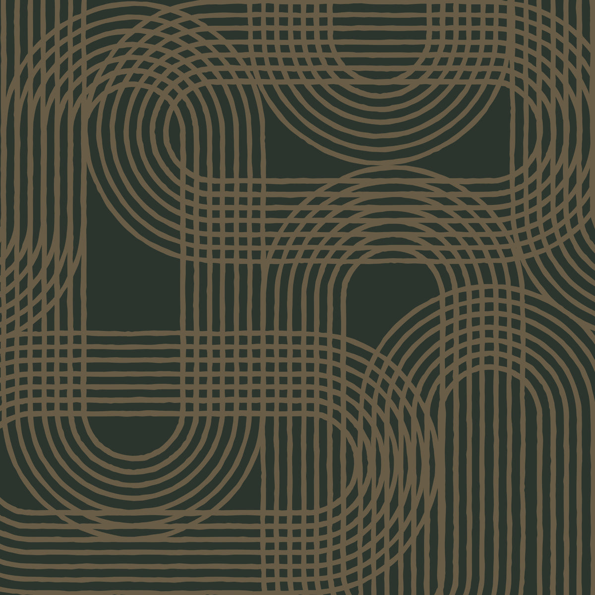 Mural de pared minimalista con cuadrícula de bronce in your room — zoomed