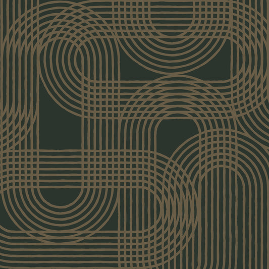 Minimalist Bronze Grid Wall Mural