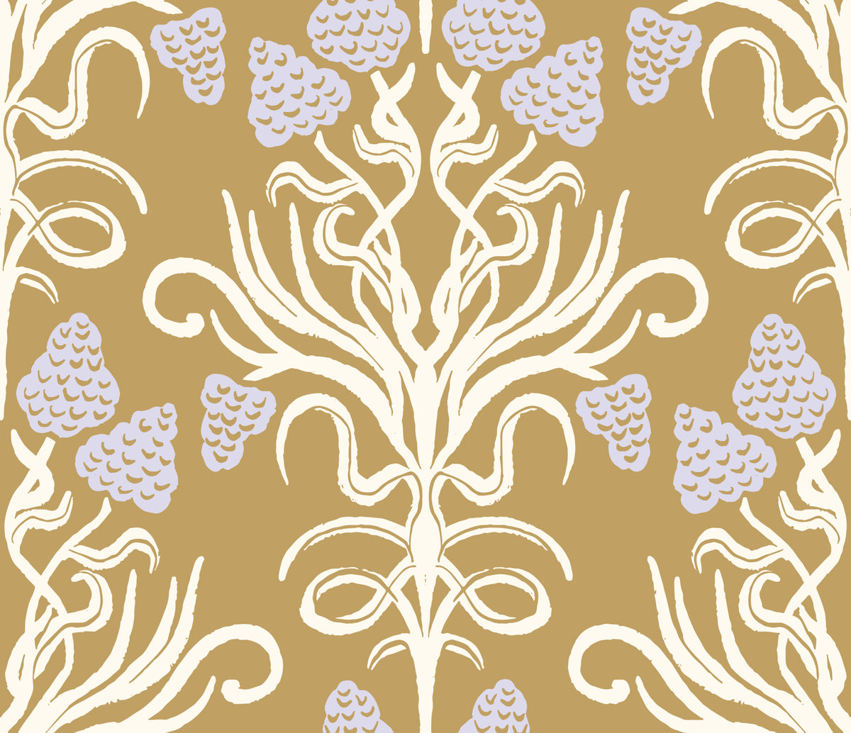 Art Nouveau-botanisk damasktapet in your room