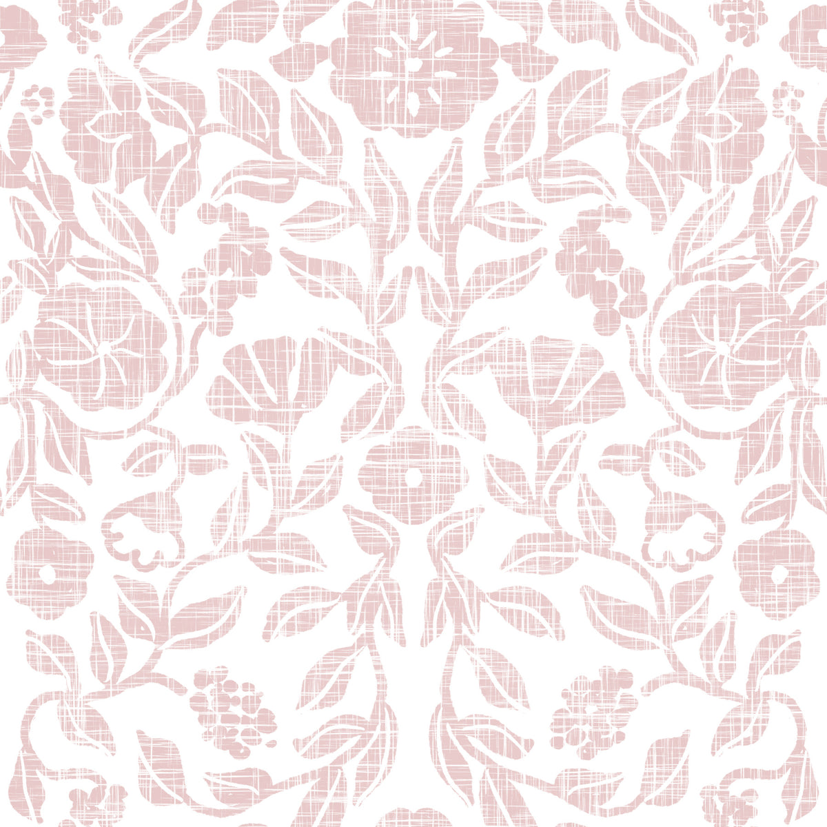 Papier peint textile à motif botanique rose poudré doux in your room — zoomed