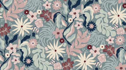 Gedämpfte Blumenmuster-Garten-Flora-Tapete