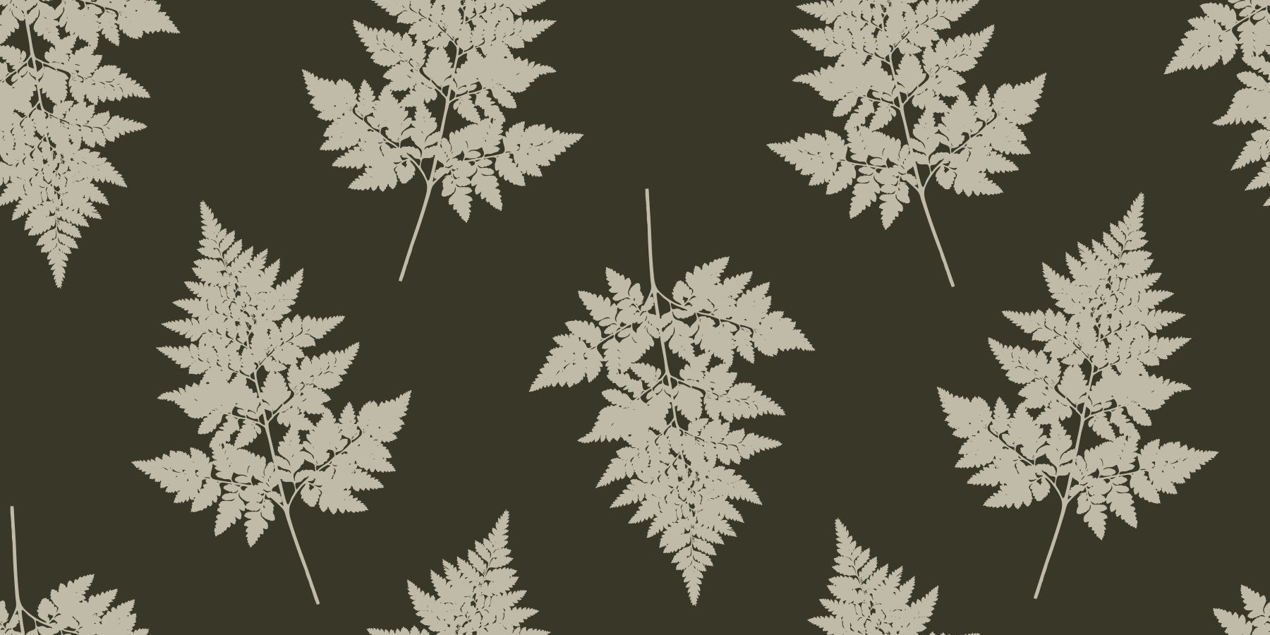Minimalist Woodland Leaf Motif Wallpaper⁠